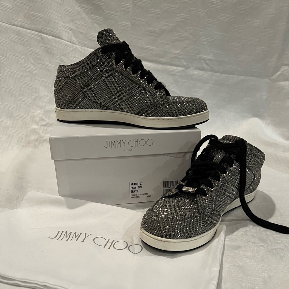 Jimmy Choo Black High-Top Sneakers Sleek Modern Design